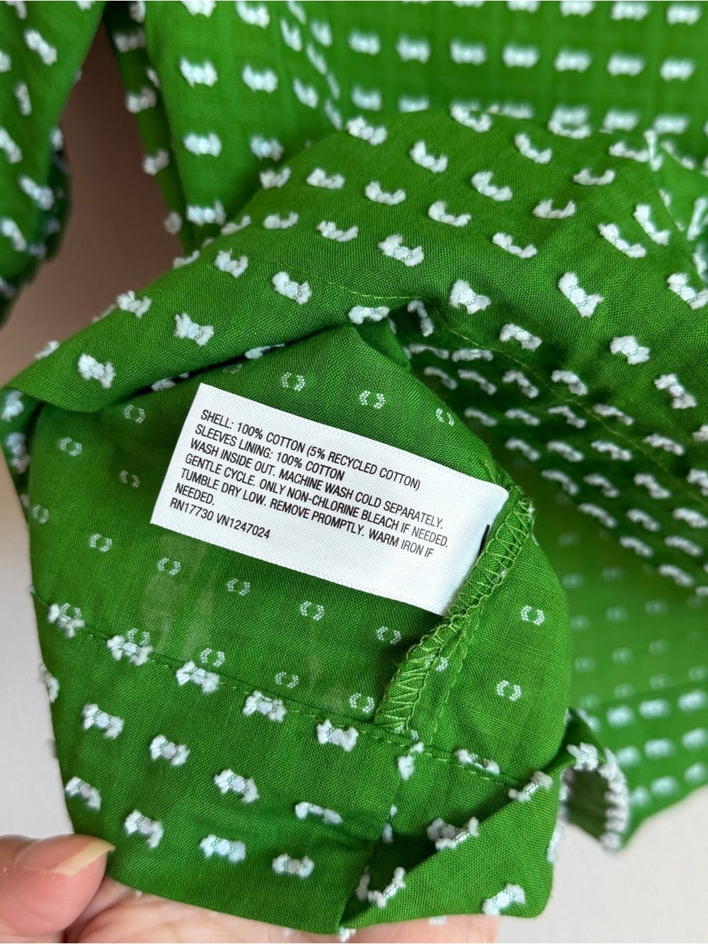 NWT Kate Spade for Target Green Dotted Blouse with Bow Details Size Medium - Picture 5 of 5